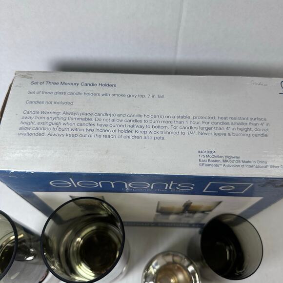 Vintage elements set of 3 mercury candle holders (1 broken) - Picture 12 of 12